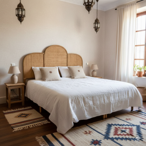 Tete de lit en rotin