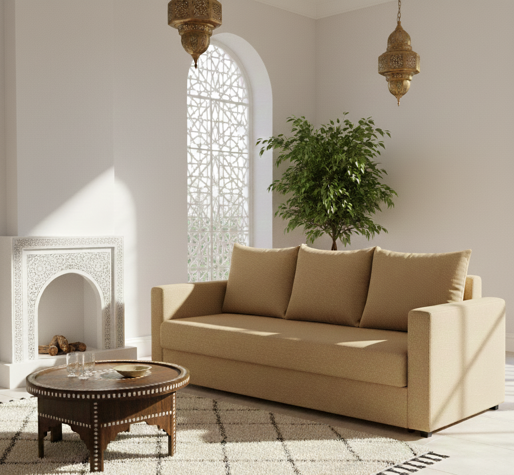 HOUSSE SEDARI AVEC 3 COUSSINS BLANCS