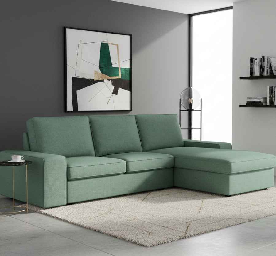 canapé 3 places avec Méridienne